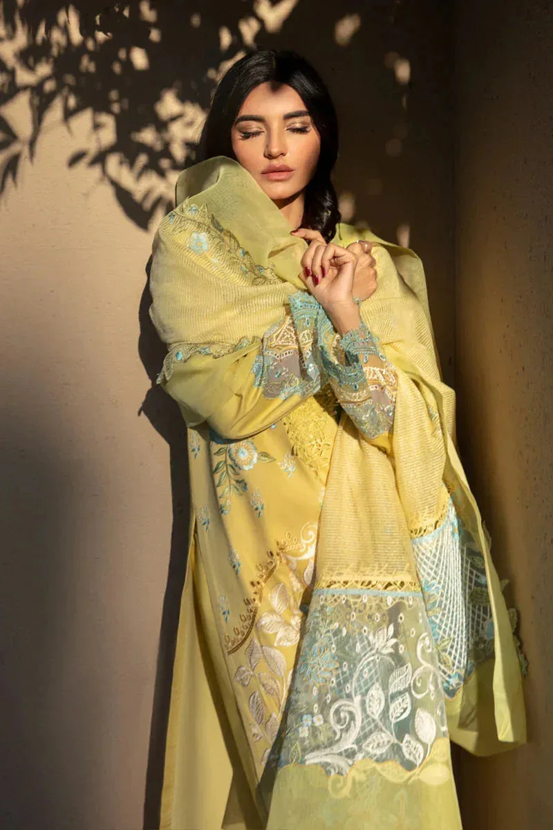 Rang Rasiya Premium Lawn 24 Yellow Organza – view 3 – Poshaq