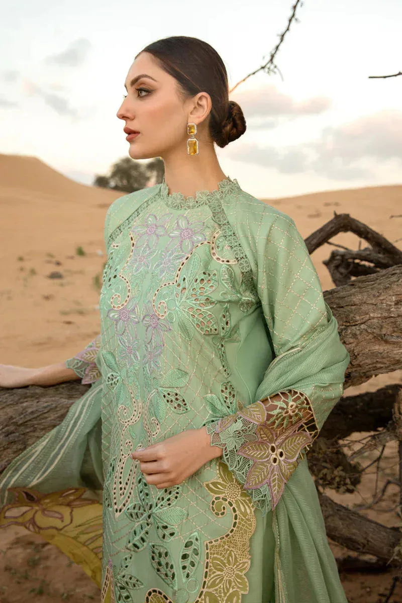 Rang Rasiya Premium Lawn 24 Green Organza – view 2 – Poshaq