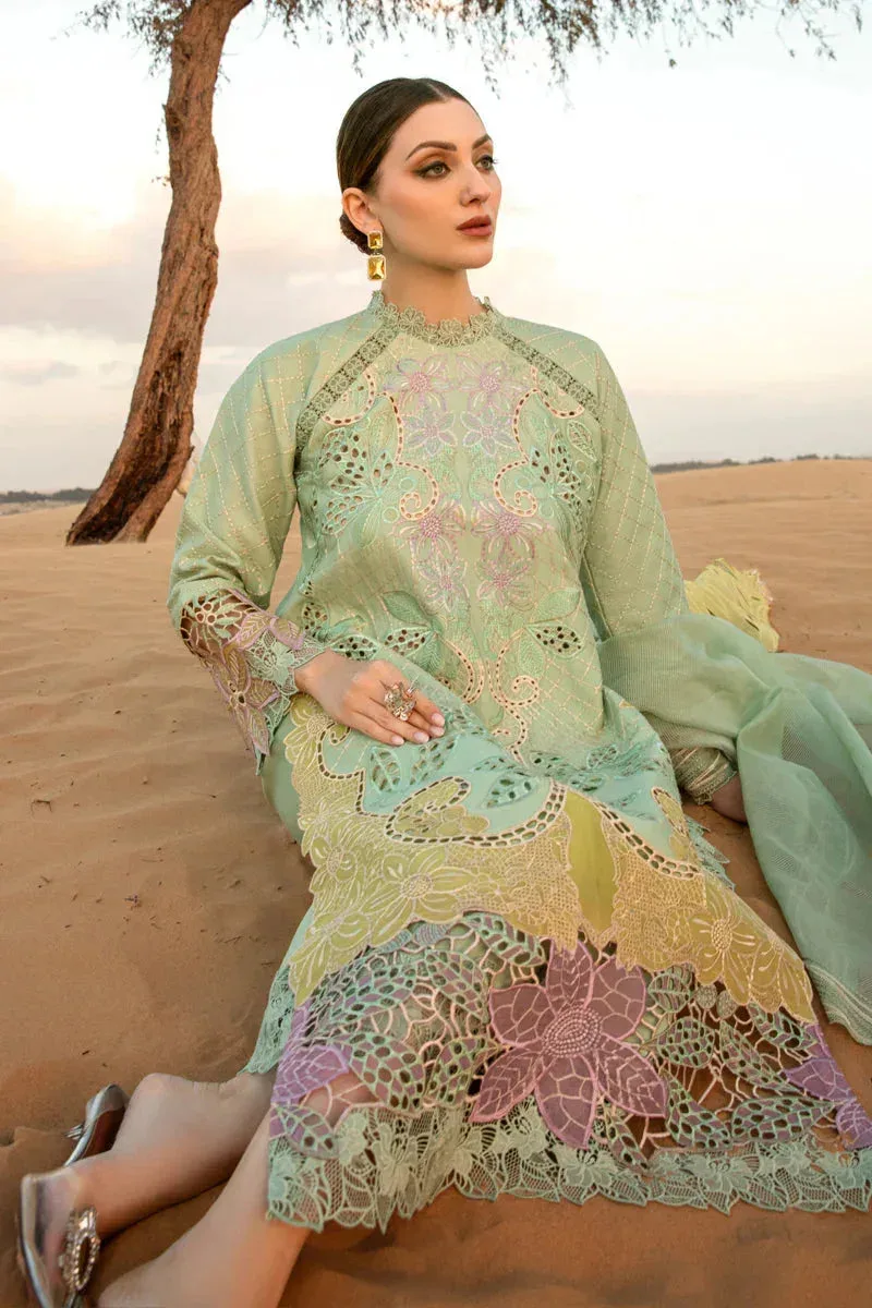 Rang Rasiya Premium Lawn 24 Green Organza – view 3 – Poshaq