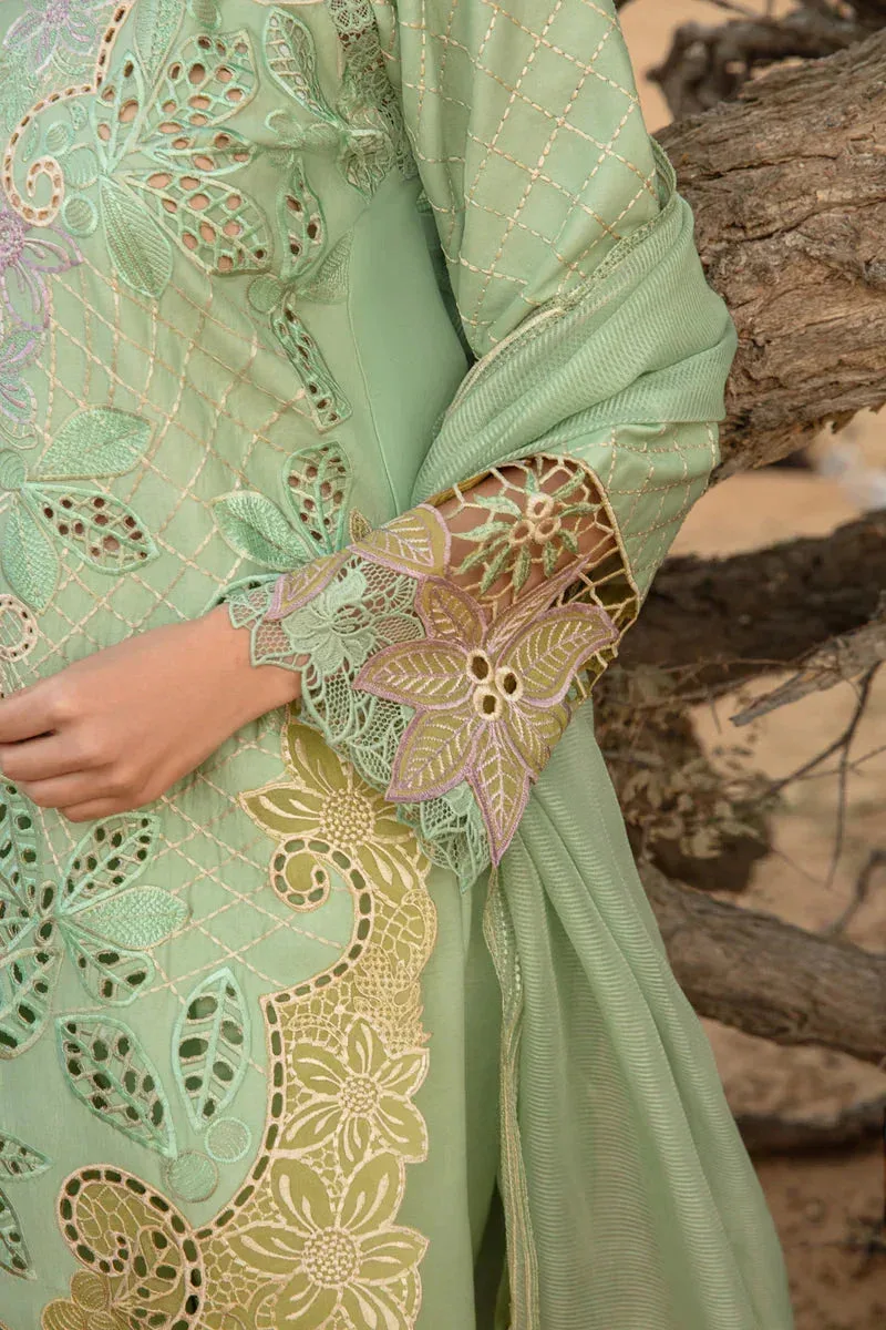Rang Rasiya Premium Lawn 24 Green Organza – view 7 – Poshaq