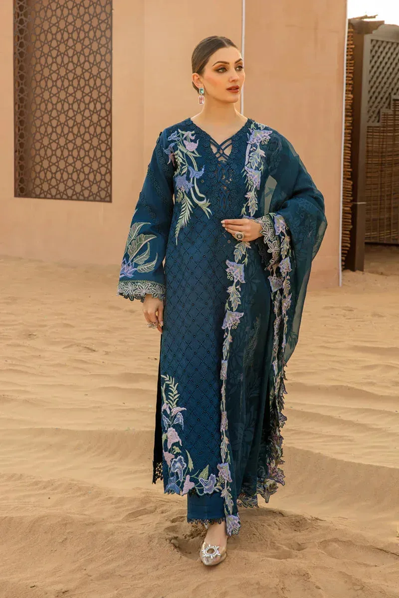 Rang Rasiya Premium Lawn 24 Teal Organza – view 10 – Poshaq