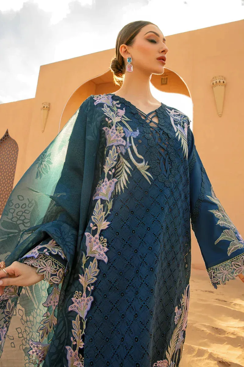 Rang Rasiya Premium Lawn 24 Teal Organza – view 5 – Poshaq