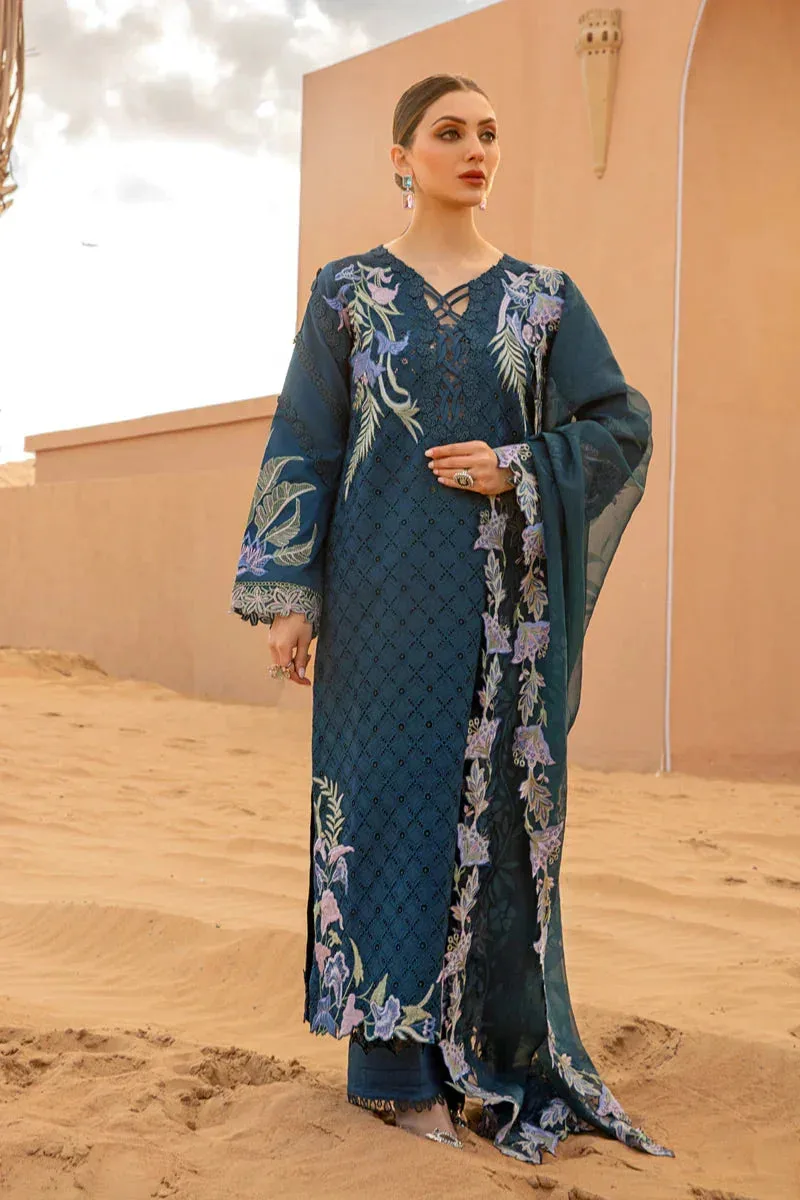Rang Rasiya Premium Lawn 24 Teal Organza – view 7 – Poshaq