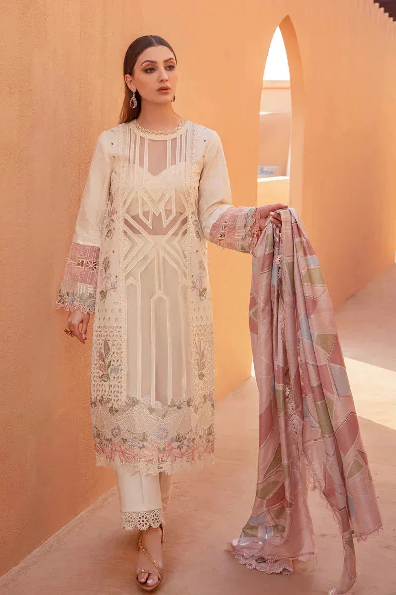 Rang Rasiya Premium Lawn 24 Cream Organza – view 1 – Poshaq