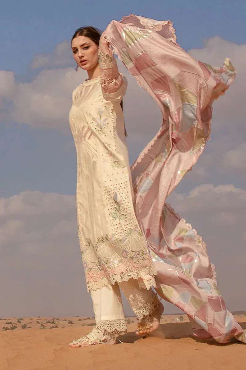 Rang Rasiya Premium Lawn 24 Cream Organza – view 2 – Poshaq