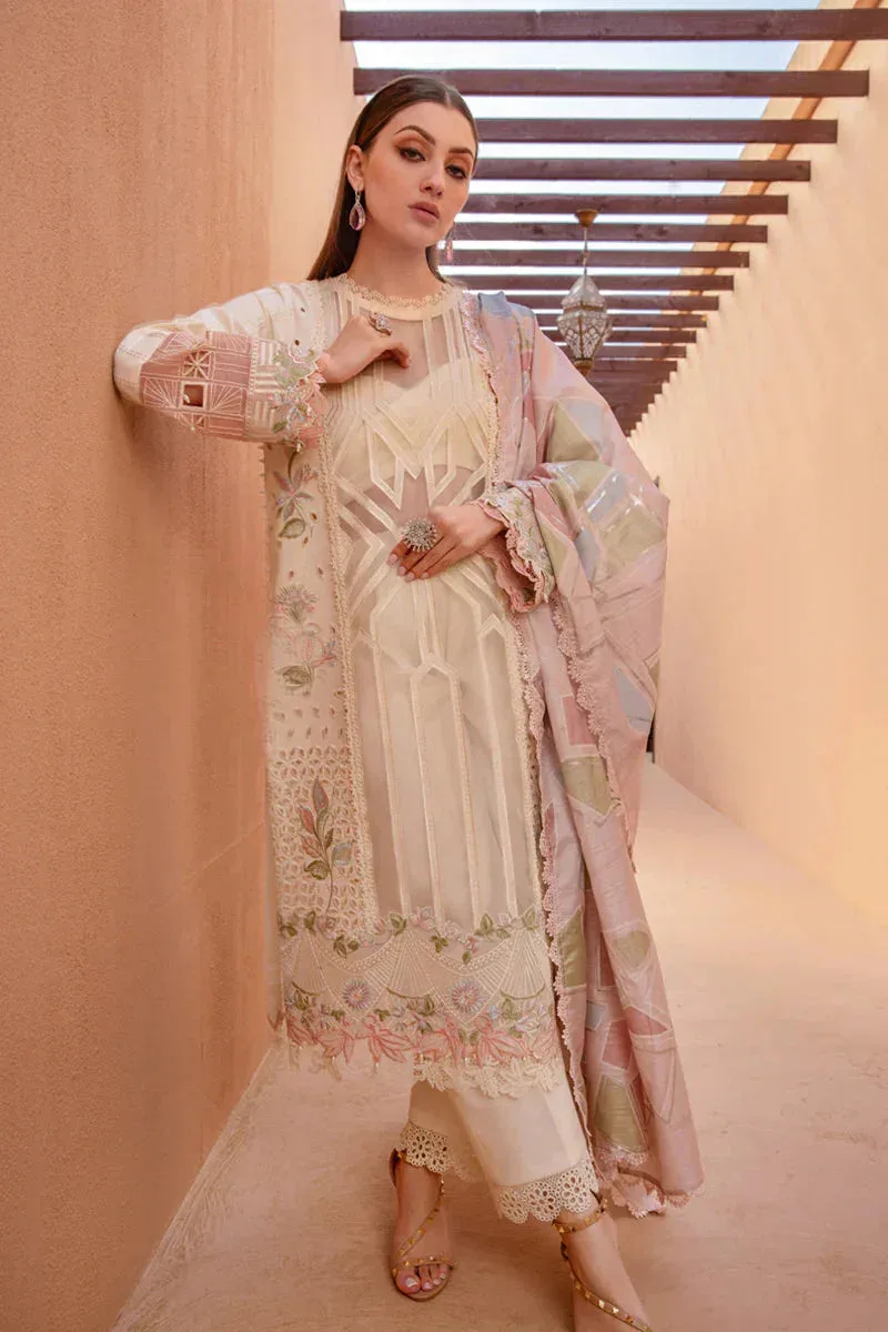 Rang Rasiya Premium Lawn 24 Cream Organza – view 3 – Poshaq