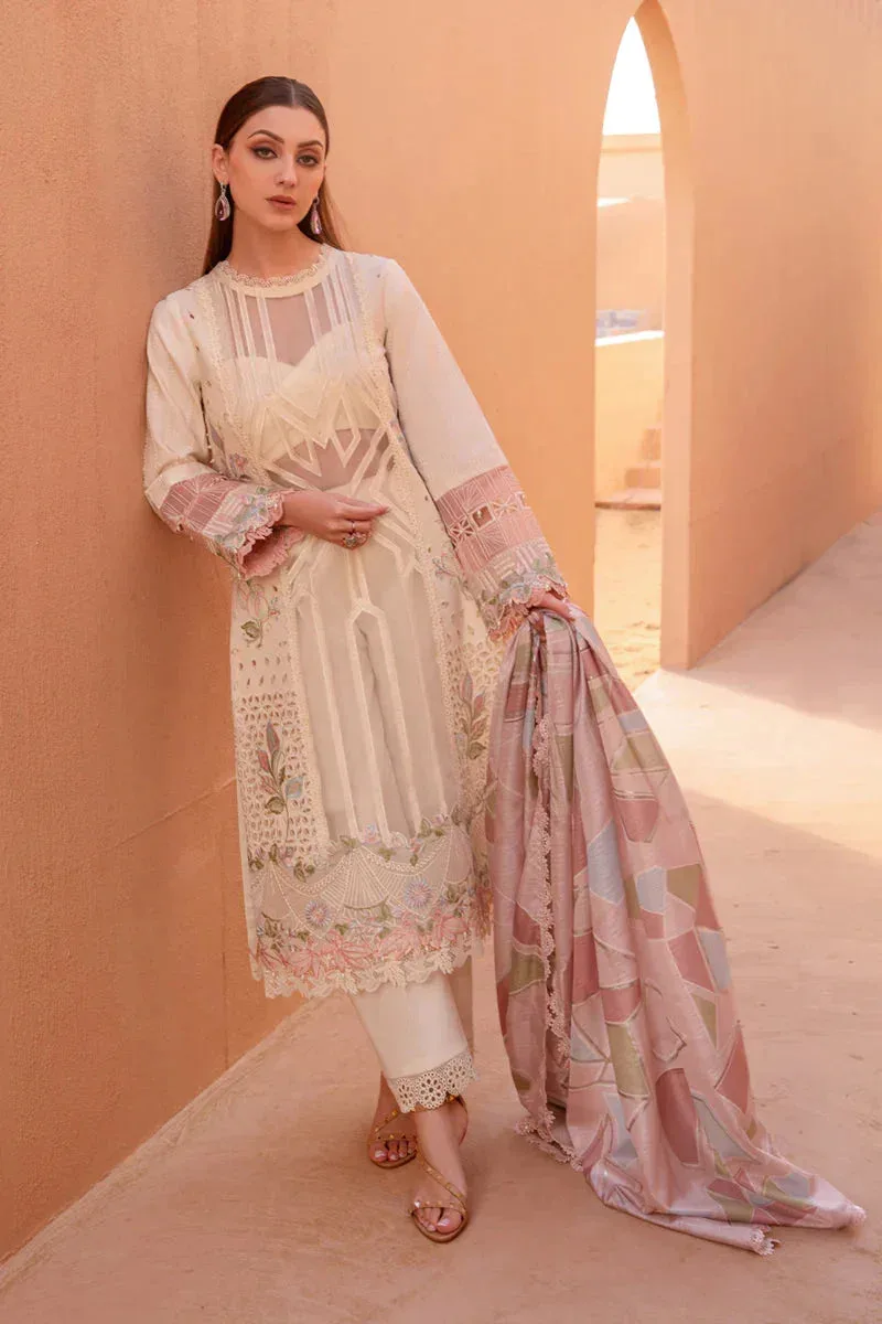 Rang Rasiya Premium Lawn 24 Cream Organza – view 5 – Poshaq