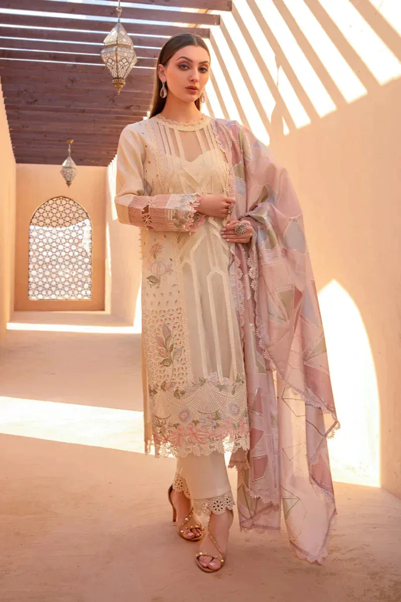 Rang Rasiya Premium Lawn 24 Cream Organza – view 6 – Poshaq