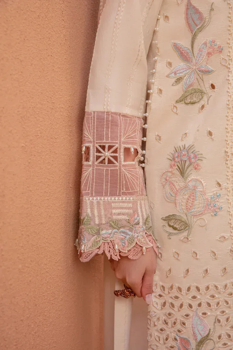 Rang Rasiya Premium Lawn 24 Cream Organza – view 7 – Poshaq