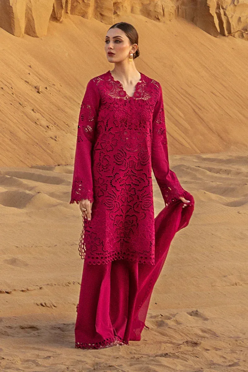 Rang Rasiya Premium Lawn 24 Maroon Organza – view 4 – Poshaq