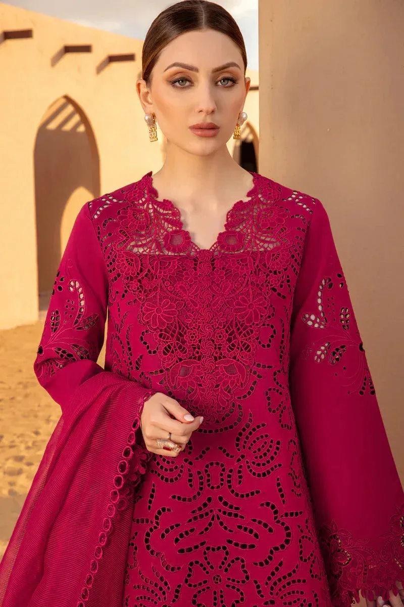 Rang Rasiya Premium Lawn 24 Maroon Organza – view 5 – Poshaq
