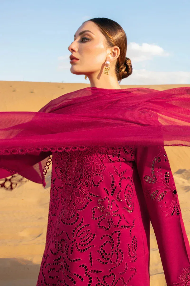 Rang Rasiya Premium Lawn 24 Maroon Organza – view 6 – Poshaq