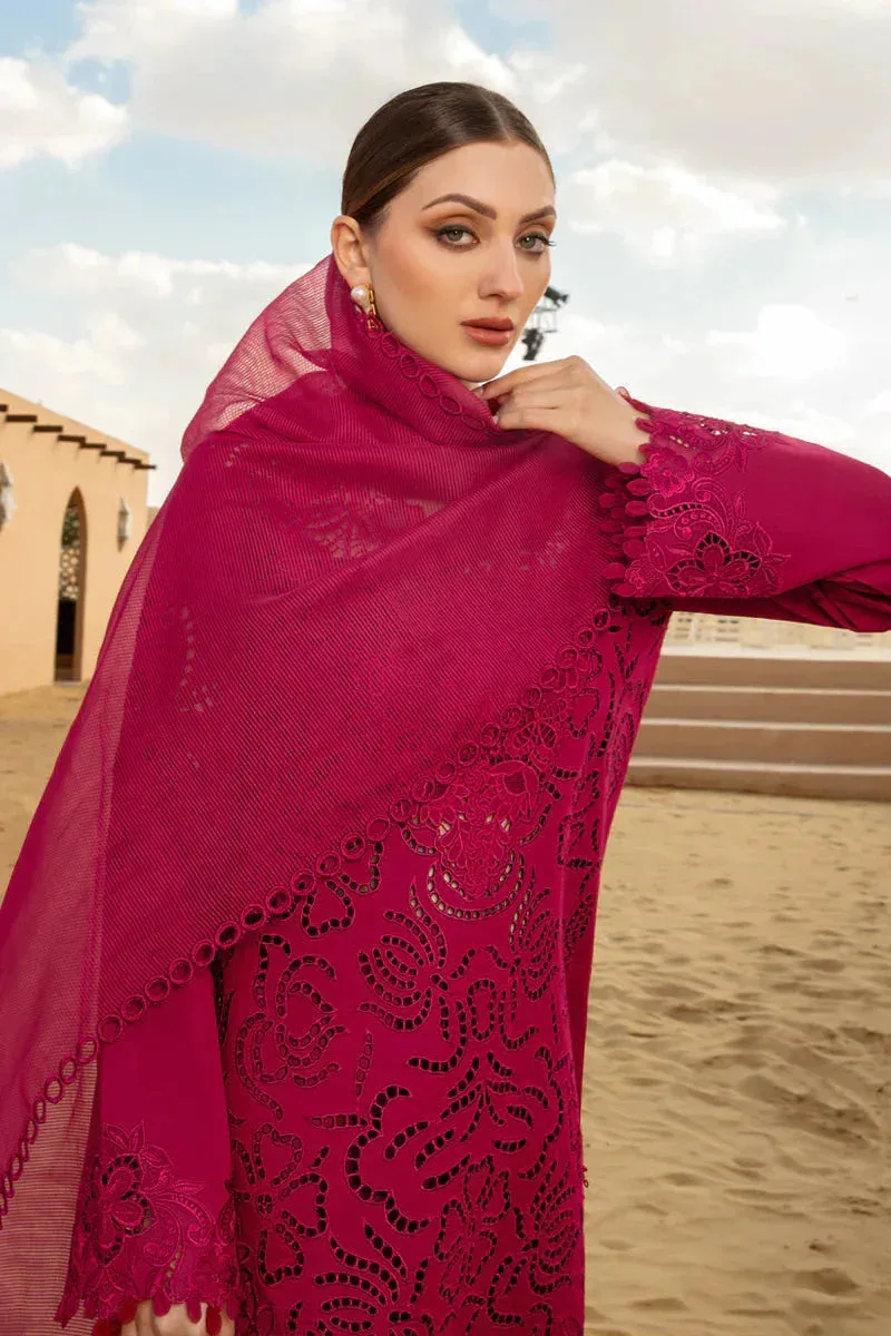 Rang Rasiya Premium Lawn 24 Maroon Organza – view 7 – Poshaq