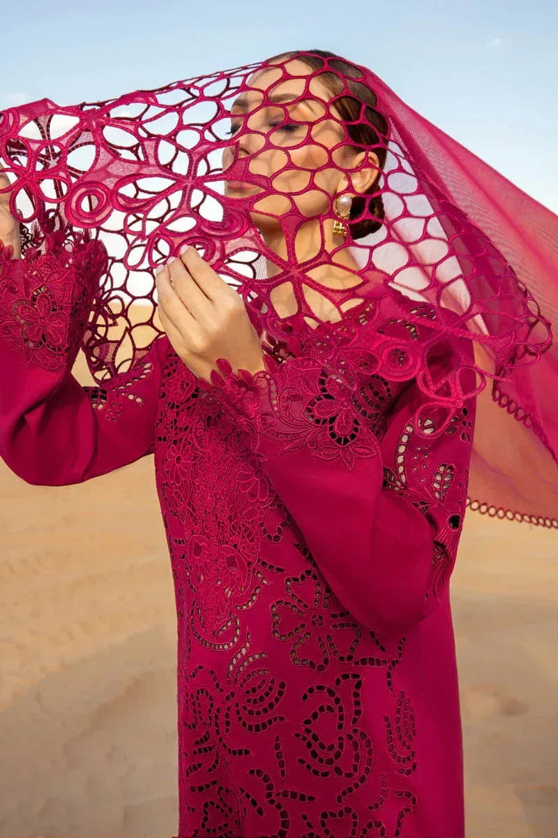 Rang Rasiya Premium Lawn 24 Maroon Organza – view 8 – Poshaq