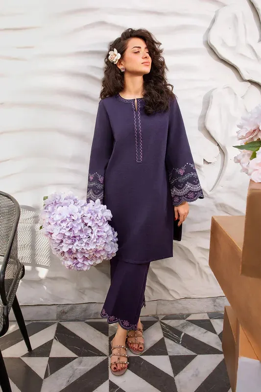 Rang Rasiya Winter Pret '24 Purple Khaddar – view 1 – Poshaq