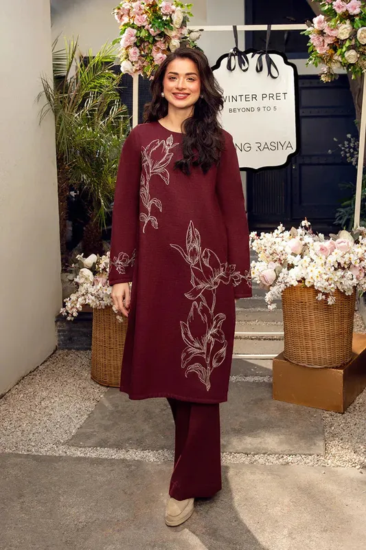 Rang Rasiya Winter Pret '24 Red Khaddar – view 1 – Poshaq