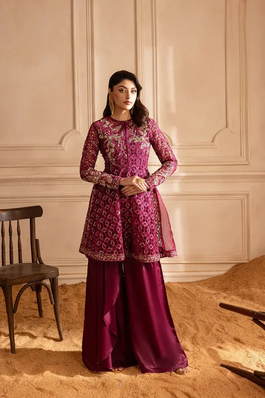 Vanya Marlene Formals Magenta Organza – view 1 – Poshaq