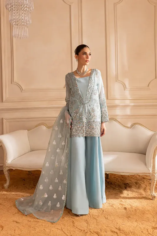 Vanya Marlene Formals Light Blue Raw Silk – view 1 – Poshaq