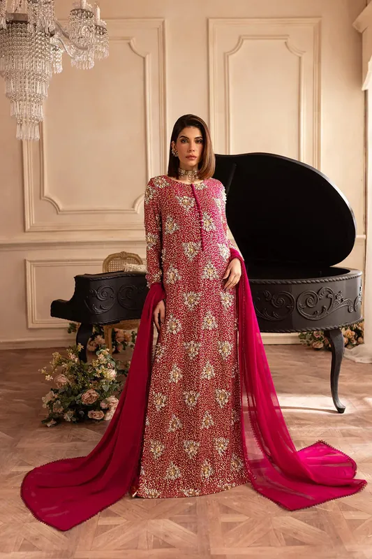 Vanya Marlene Formals Hot Pink Raw Silk – view 1 – Poshaq