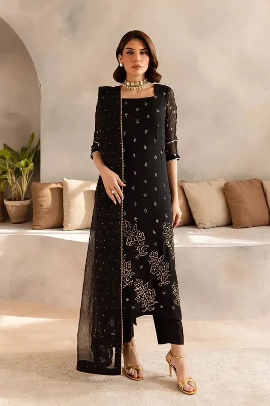 Vanya Kaya Formals Black Raw Silk – view 1 – Poshaq
