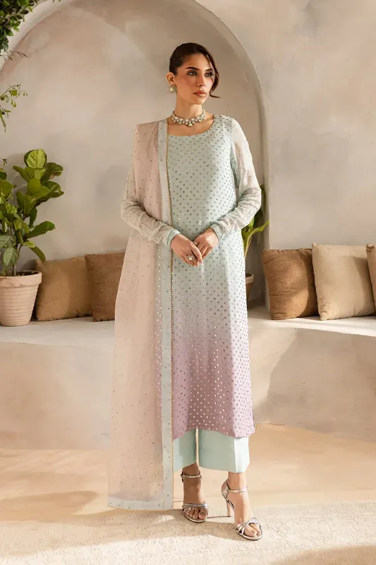 Vanya Kaya Formals Sky Blue Raw Silk – view 1 – Poshaq