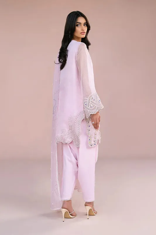Vanya Fareesha Formals Pink Raw Silk – view 1 – Poshaq