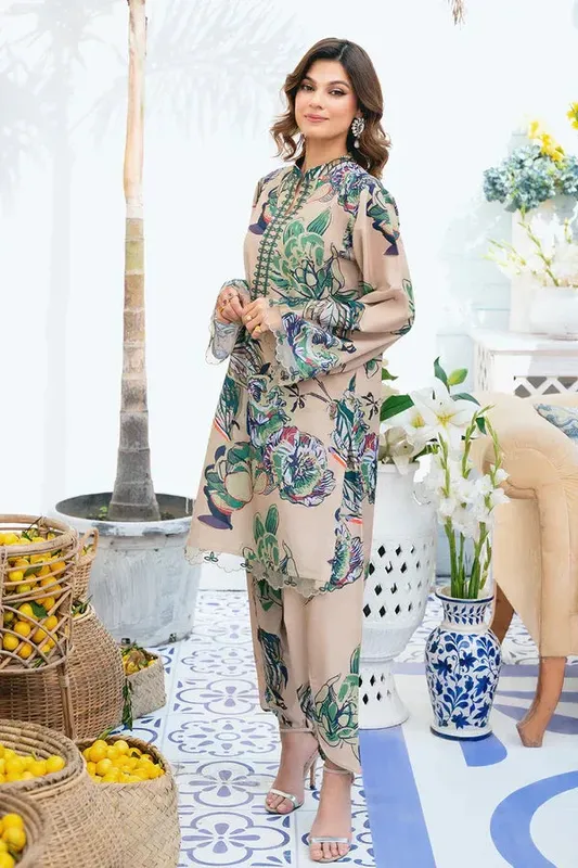 Vanya Co-Ords 24 Beige Silk – view 1 – Poshaq
