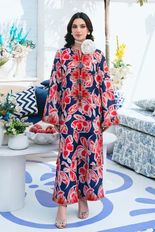 Vanya Co-Ords 24 Blue Silk – view 1 – Poshaq