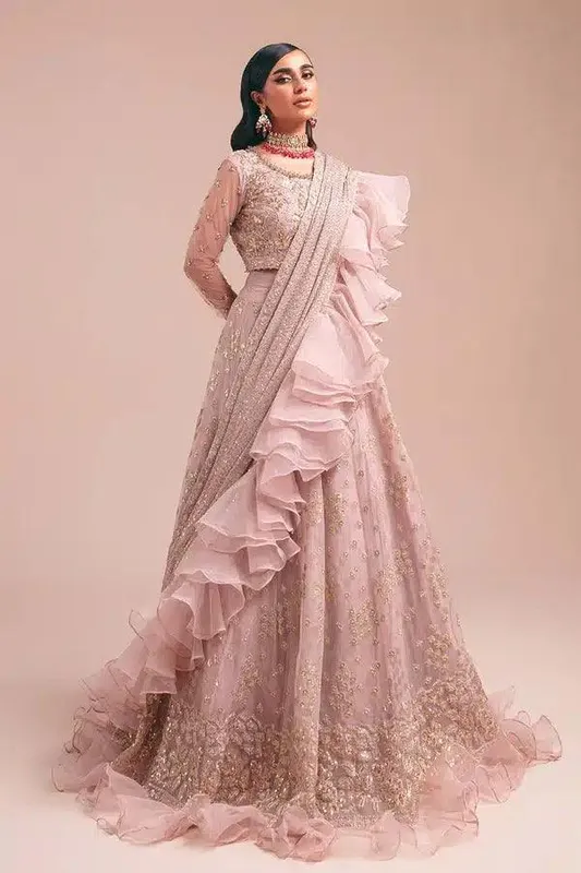 Vanya Mishri Exclusive Wedding 23 Pink Raw Silk – view 1 – Poshaq