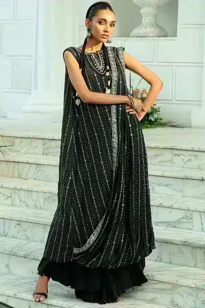 Vanya Mishri Exclusive Wedding 23 Black Raw Silk – view 1 – Poshaq
