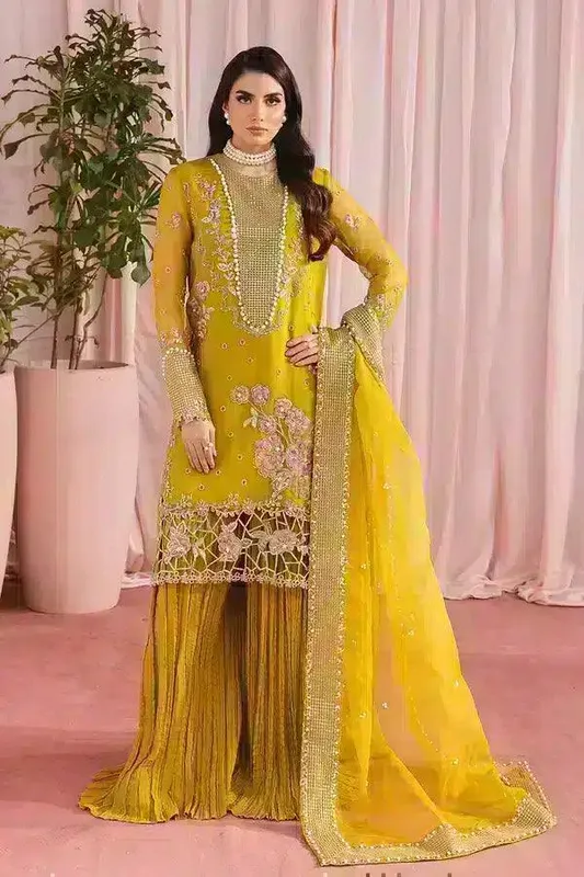 Vanya Dolce Luxury Formal 23 Mustard Organza – view 1 – Poshaq