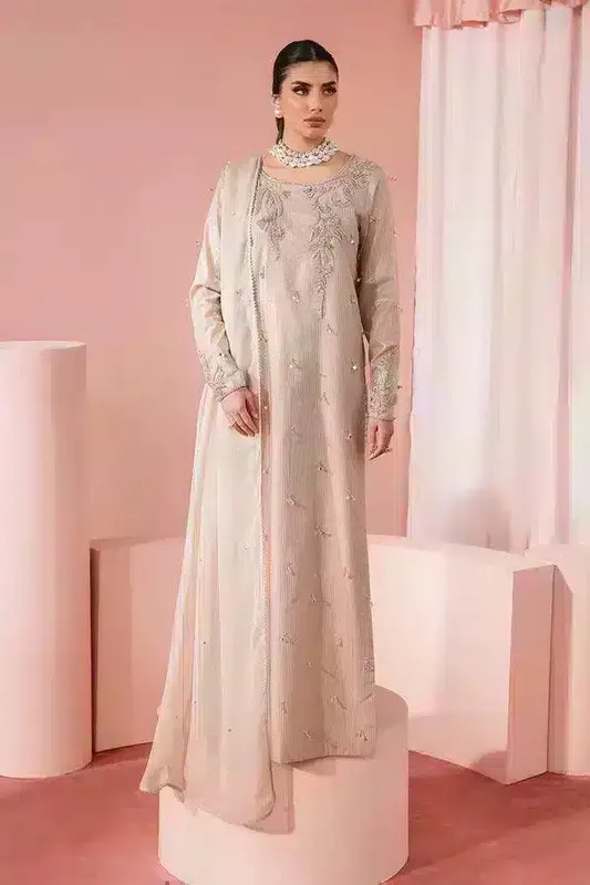 Vanya Dolce Luxury Formal 23 Pink Raw Silk – view 1 – Poshaq