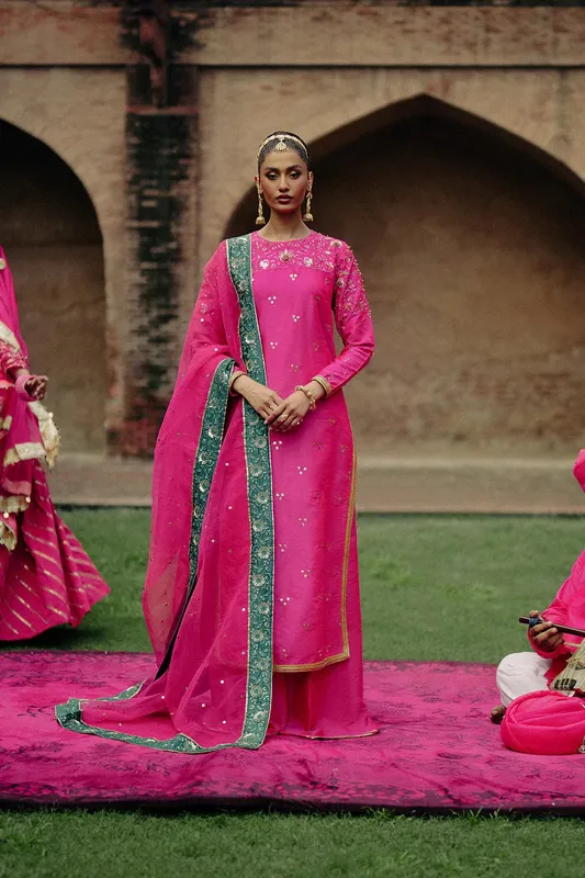 Vanya Celestia Wedding Formals Pink Raw Silk – view 1 – Poshaq