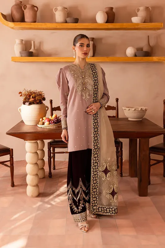 Vanya Velvet Formals 24 Soft Lilac Raw Silk – view 1 – Poshaq