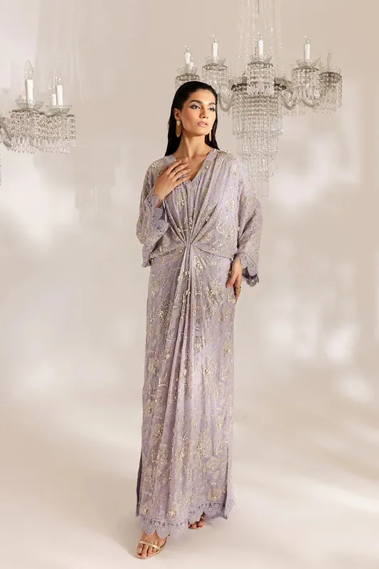 Vanya Gulraz Formals Soft Lilac Chiffon – view 1 – Poshaq