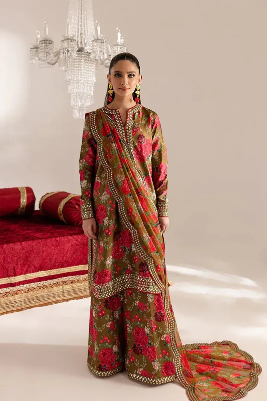 Vanya Gulraz Formals Multi Raw Silk – view 1 – Poshaq
