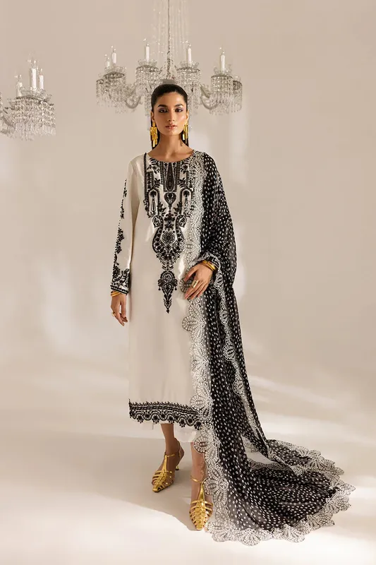 Vanya Gulraz Formals Off White Raw Silk – view 1 – Poshaq