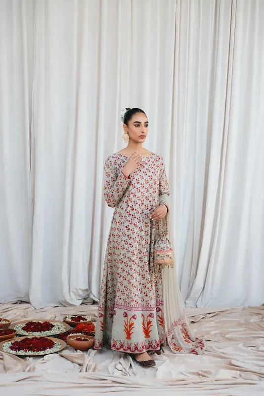Vintage Eid Edit 24 Grey Lawn – view 1 – Poshaq