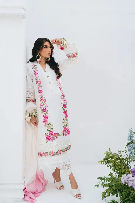 Vintage Eid Edit 24 White Organza – view 1 – Poshaq