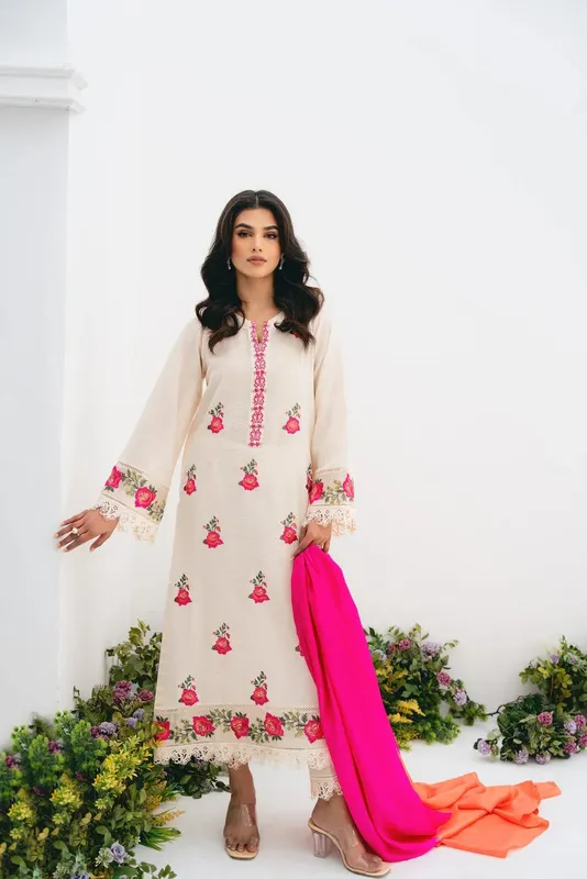 Vintage Eid Edit 24 Off White Organza – view 1 – Poshaq