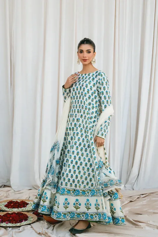 Vintage Eid Edit 24 Off White Lawn – view 1 – Poshaq