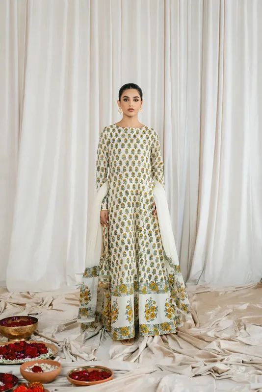 Vintage Eid Edit 24 Off White Lawn – view 1 – Poshaq