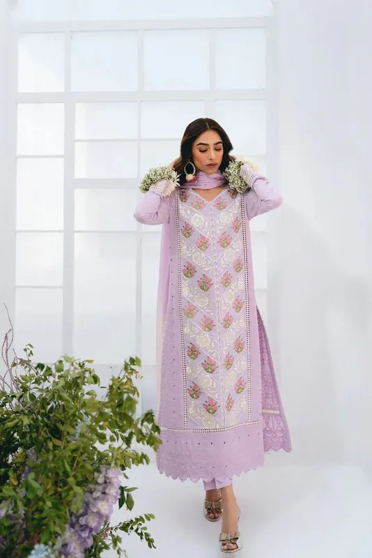 Vintage Eid Edit 24 Lilac Lawn – view 1 – Poshaq