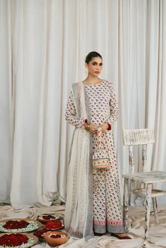 Vintage Eid Edit 24 Off White Lawn – view 1 – Poshaq
