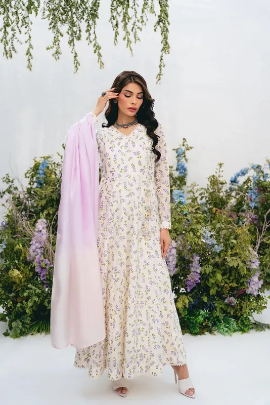 Vintage Eid Edit 24 Off White Cotton Silk – view 1 – Poshaq