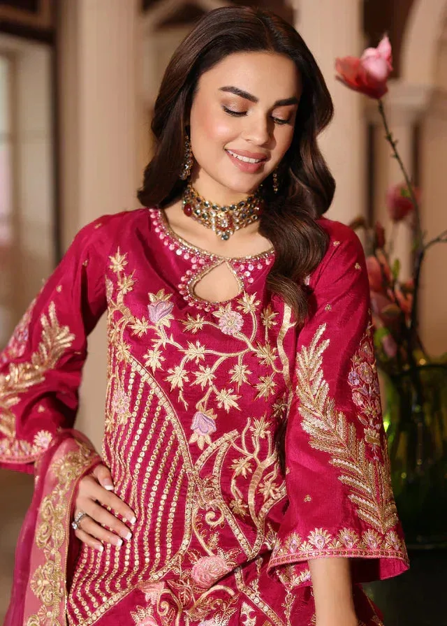 Waqas Shah Meh-E-Nur Magenta Raw Silk – view 2 – Poshaq