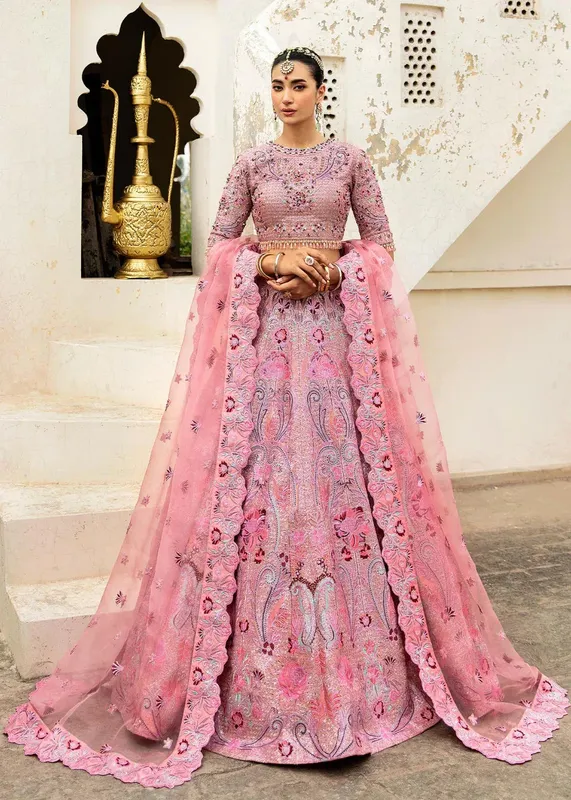 Waqas Shah Taj Mahal Pink Net – view 1 – Poshaq