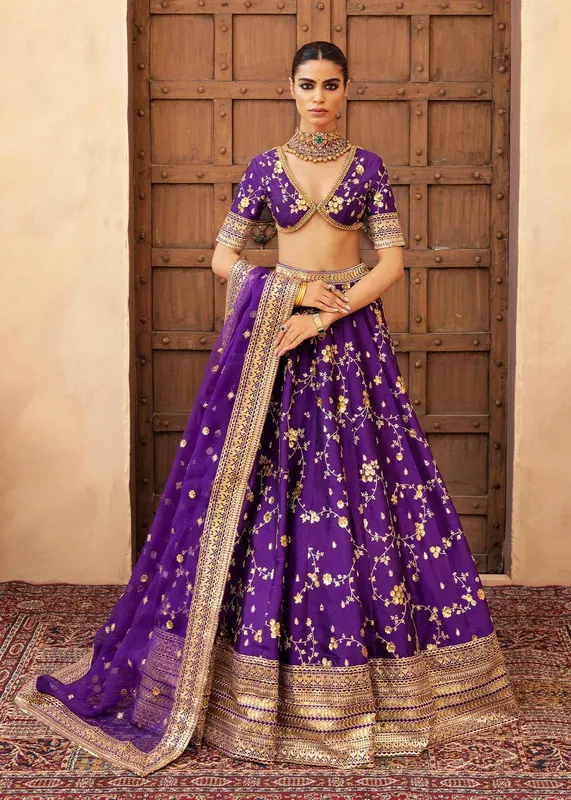 Waqas Shah Madhubala Purple Raw Silk – view 1 – Poshaq