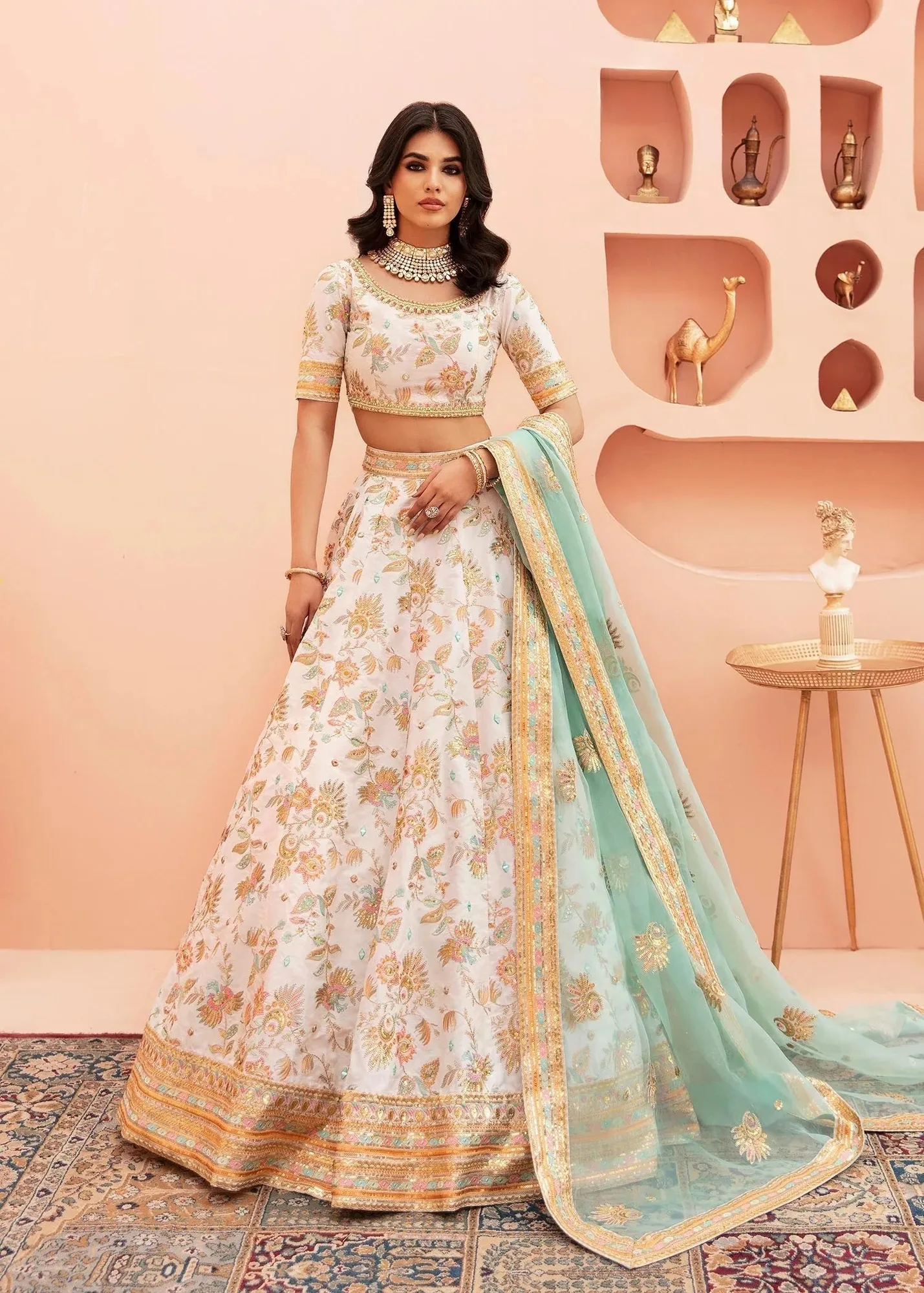 Waqas Shah Madhubala White Raw Silk – view 1 – Poshaq