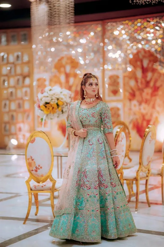 Waqas Shah Nur Jahan Green Organza – view 1 – Poshaq